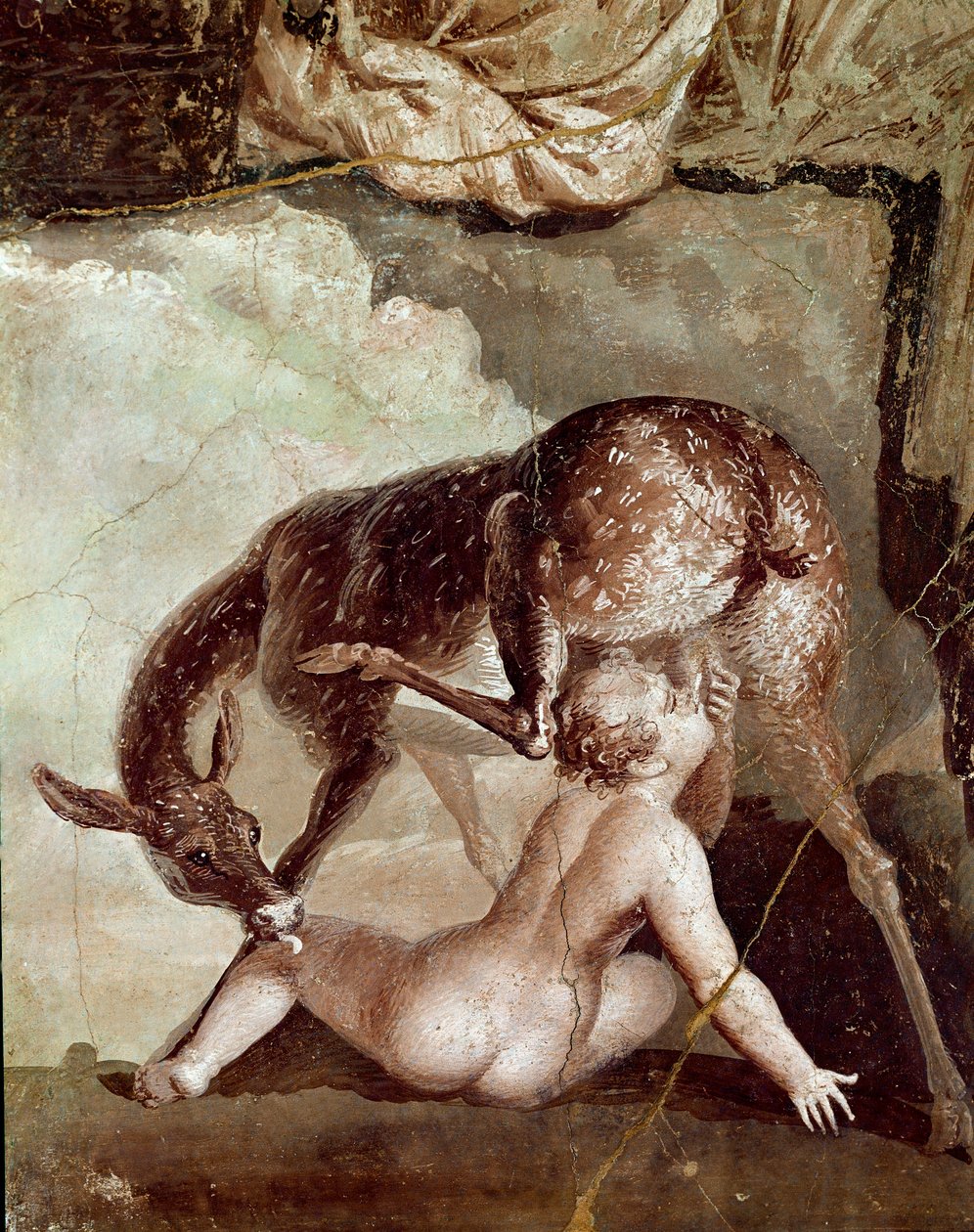 Telephus die av doe (fresco av Roman