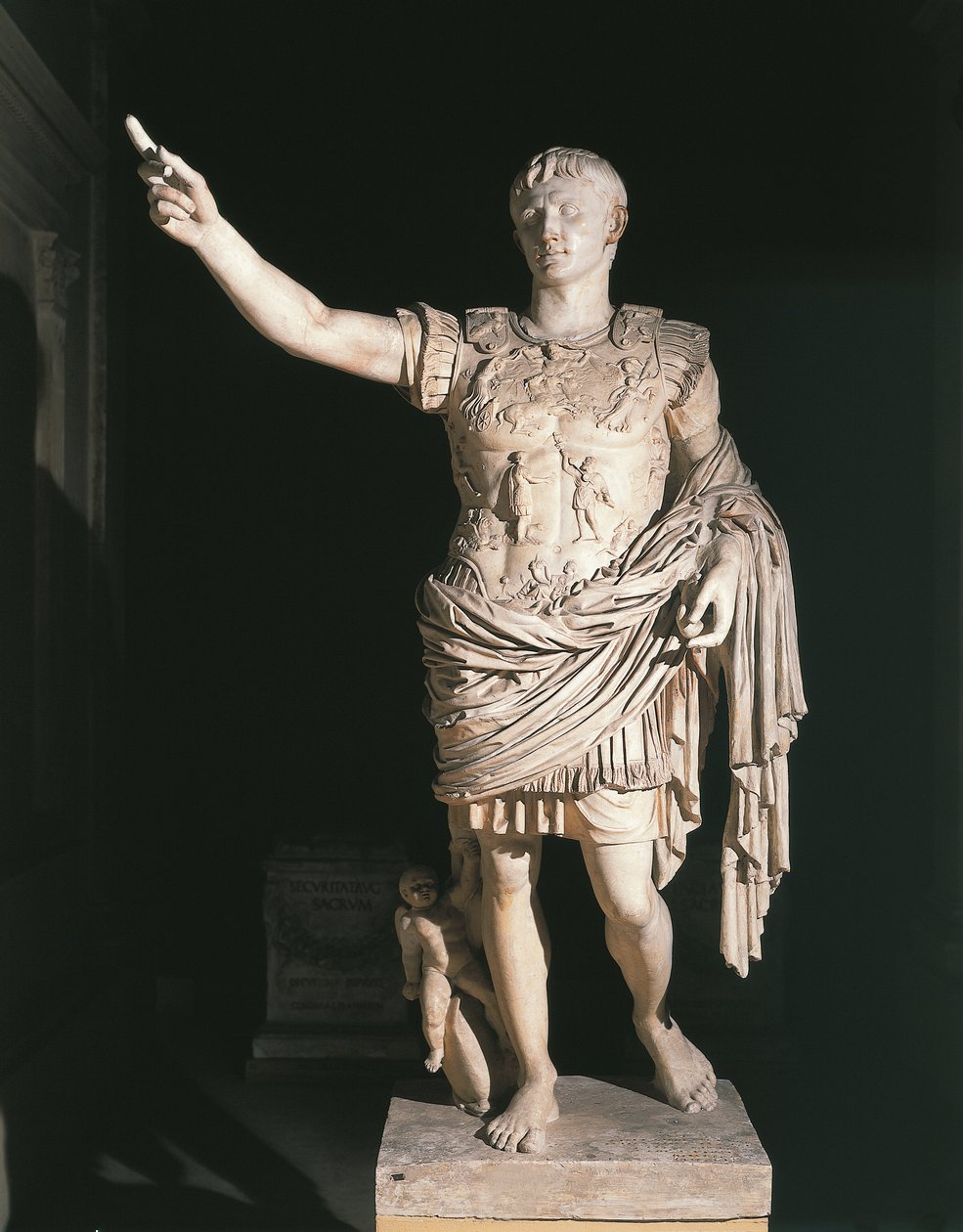 Augustus av Prima Porta (marmor) av Roman Roman