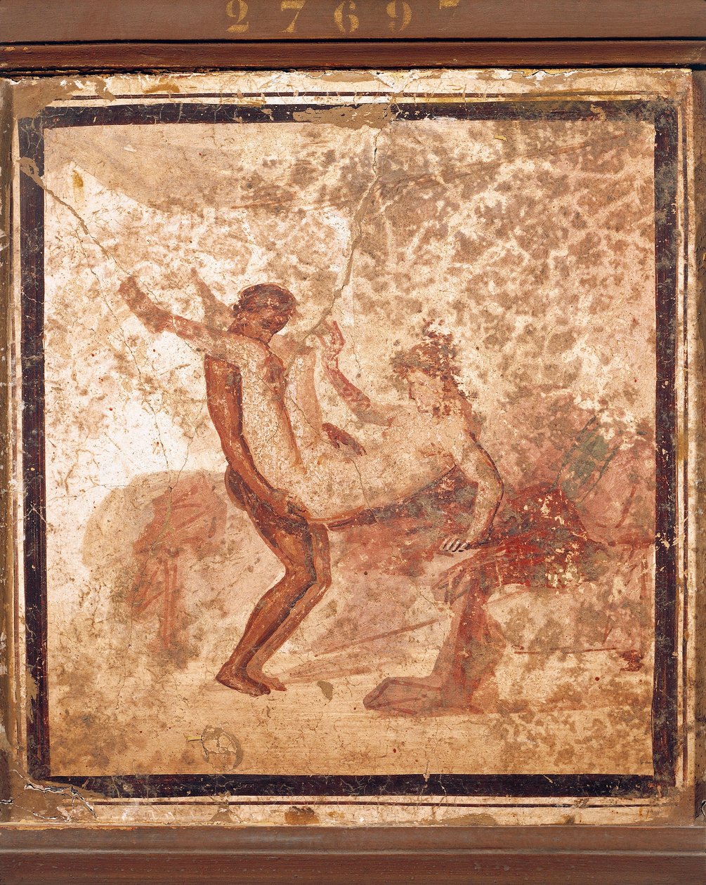 Freske som skildrer erotisk motiv, fra Pompei, Italia av Roman Roman