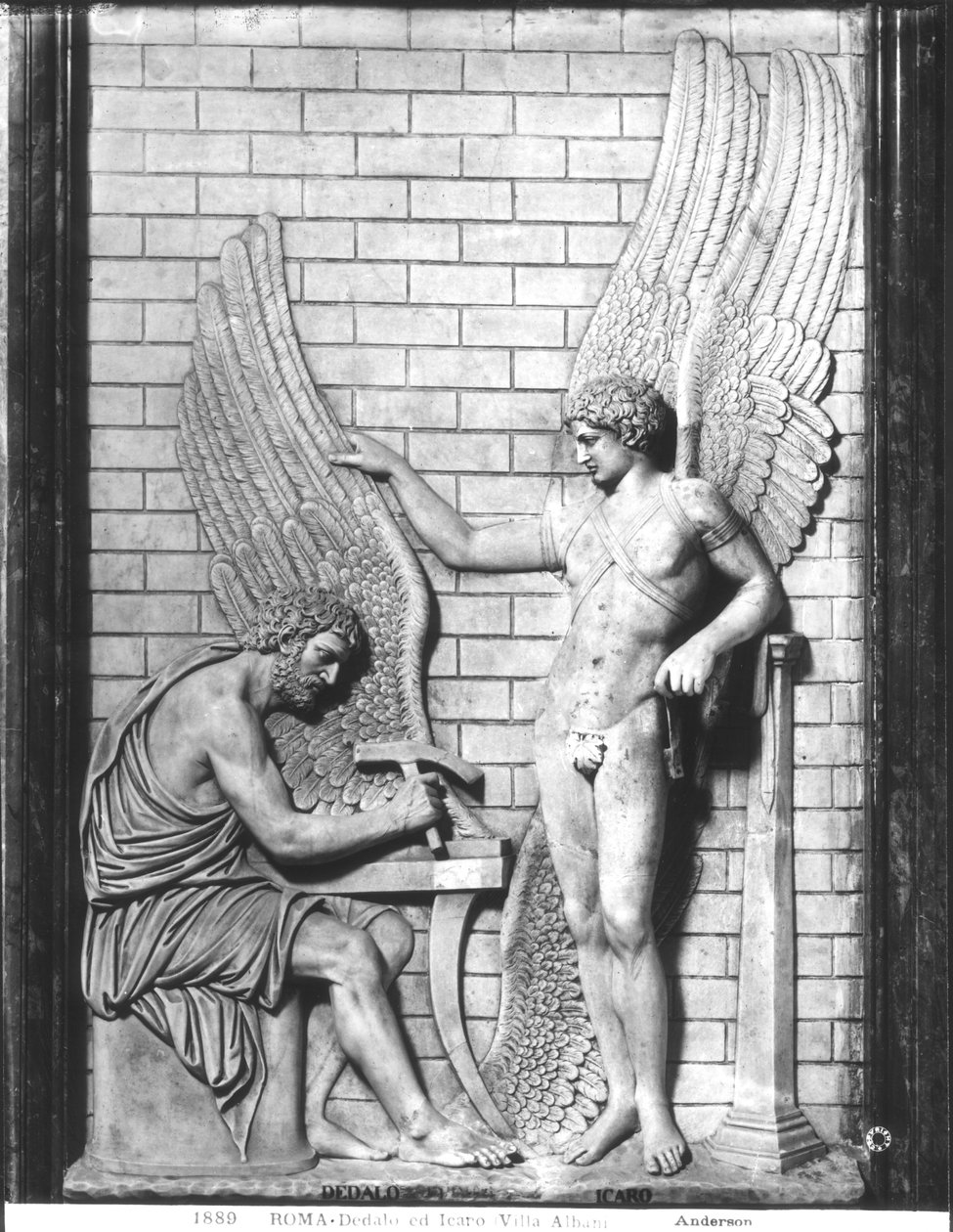 Relieff som viser Daedalus og Ikaros av Roman Roman