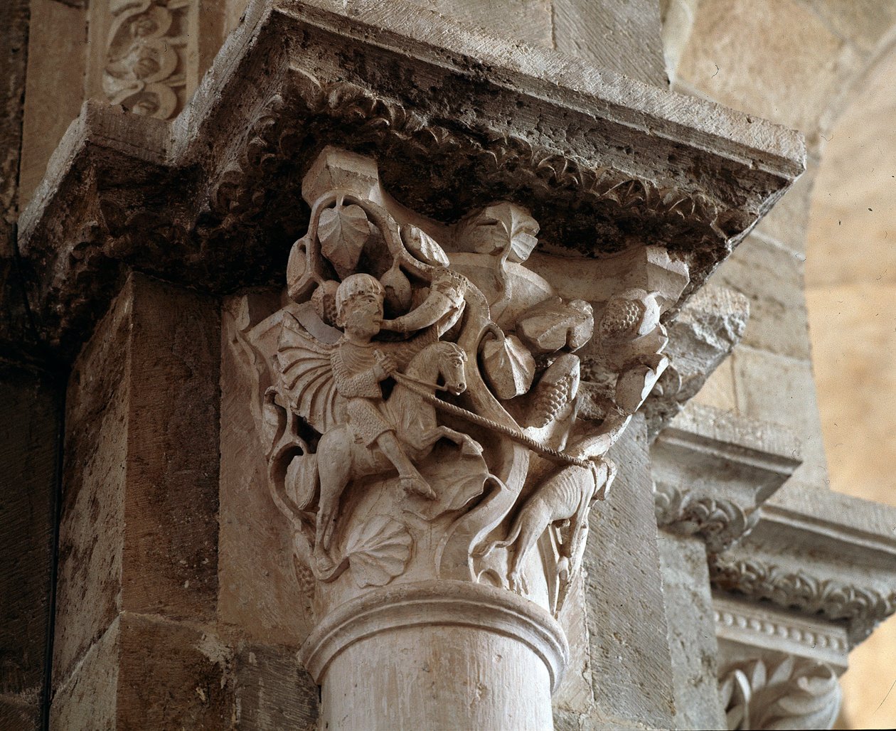 St Eustace-jakt (utskåret hovedstad) av Romanesque