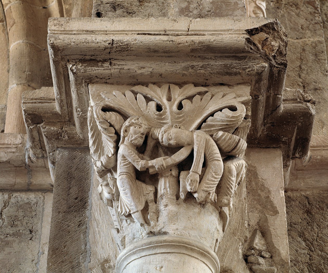 Kains død (utskåret hovedstad) av Romanesque