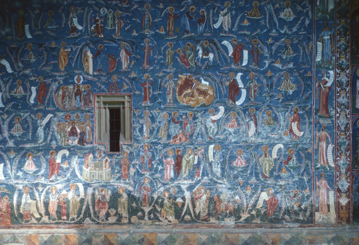 Tree of Jesse, sydfrontmaleri, 1547-50 av Romanian School
