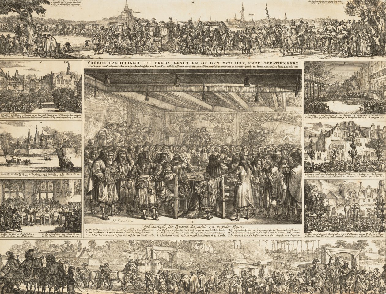 Fredskonferanse på Breda,.nd, nd. av Romeyn de Hooghe