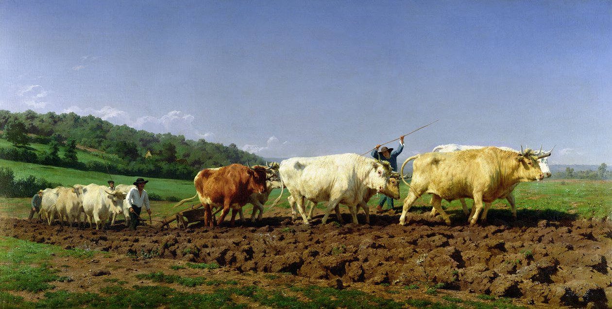 Pløying i Nivernais, 1849 av Rosa Bonheur