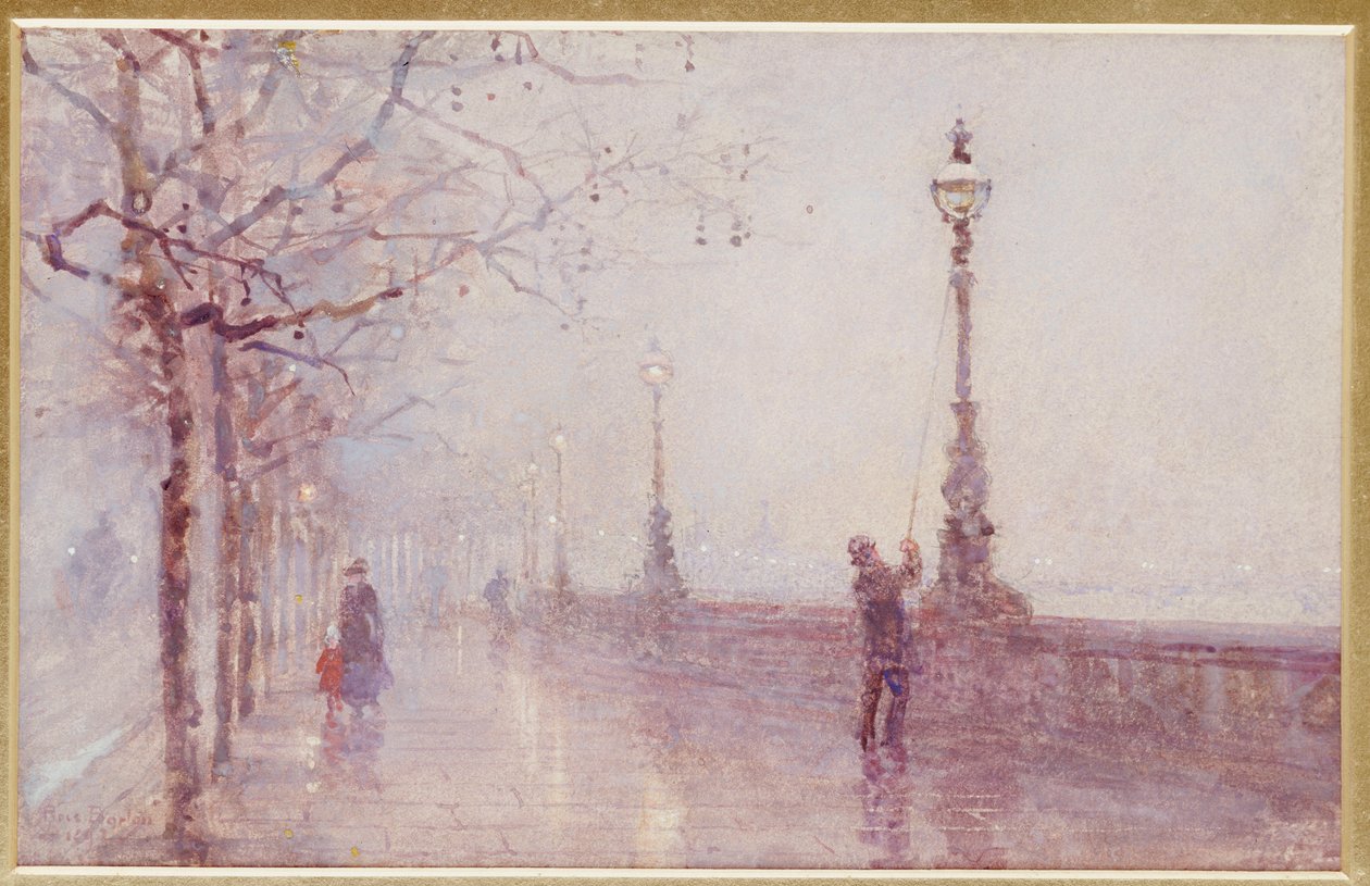 The Last Lamp, Thames Embankment, 1892 av Rose Maynard Barton