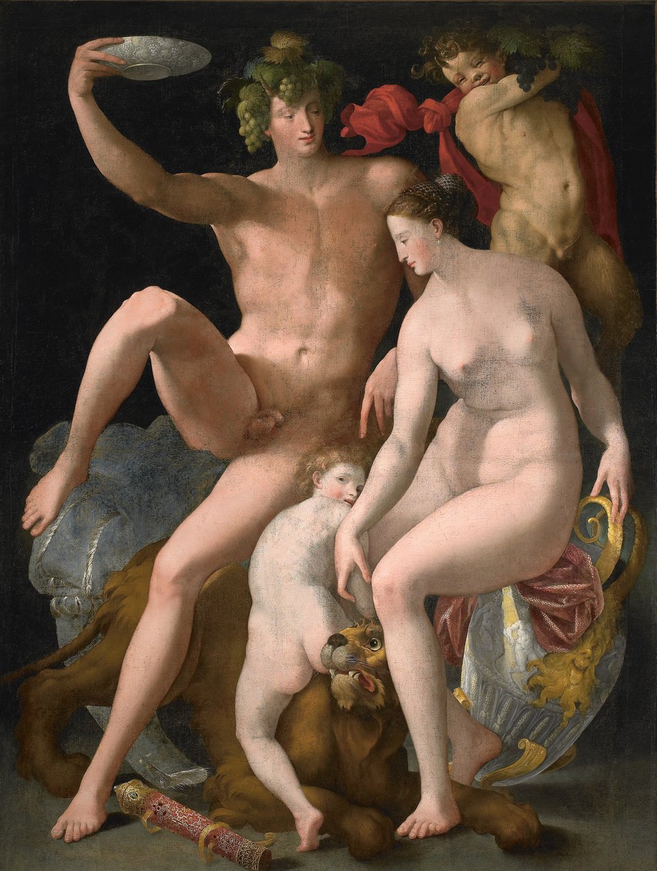 Bacchus, Venus og Amor, ca. 1535. av Rosso Fiorentino