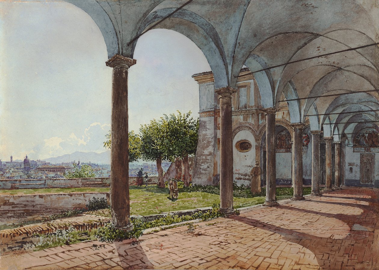 Utsikt fra Sant Onofrio på Roma av Rudolf von Alt