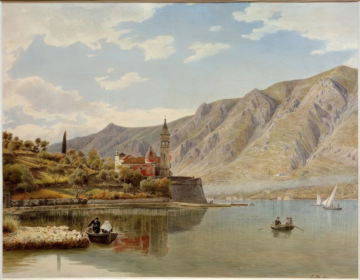Utsikt fra Dobrota mot Mula nær Cattaro av Rudolf von Alt