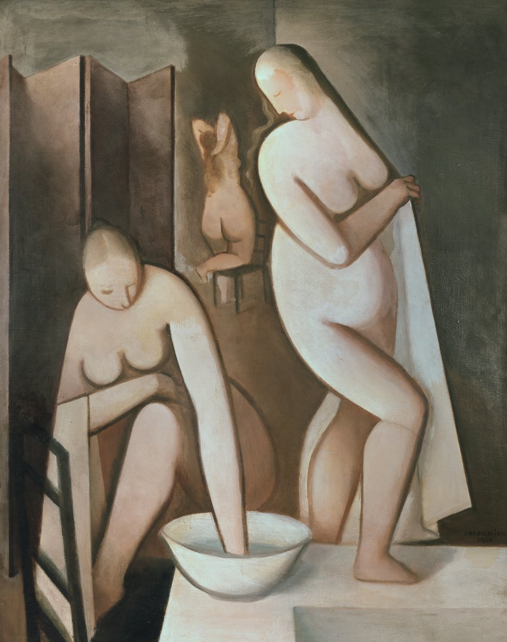 Tre kvinner ved badet deres av Rudolf Kremlicka