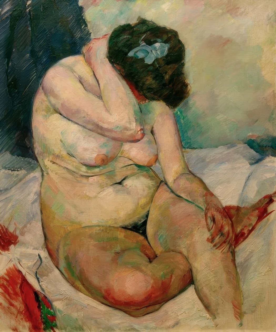 Sittende kvinnelig naken, Paris av Rudolf Levy
