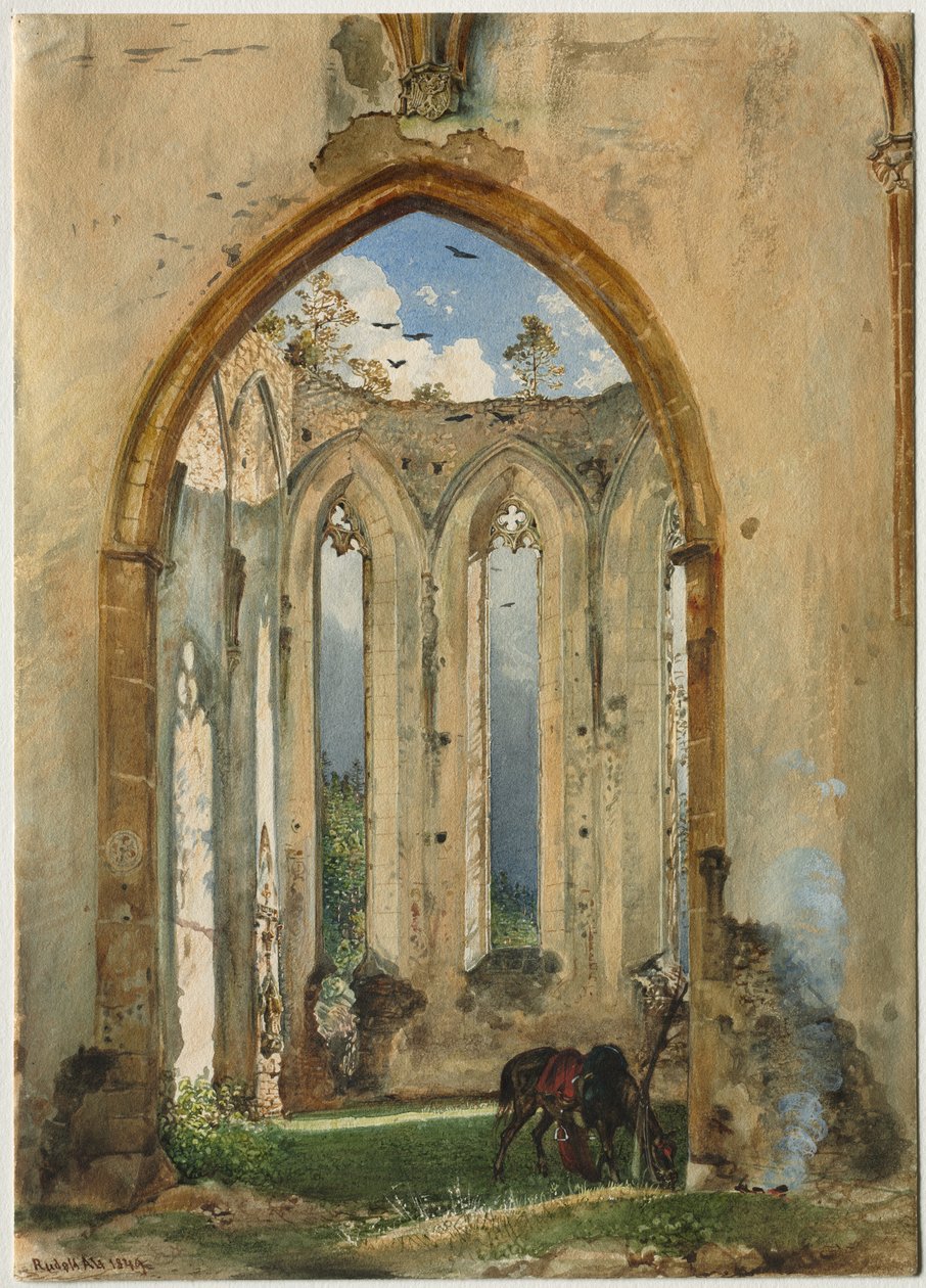 Ruin av en kirke av Rudolf von Alt