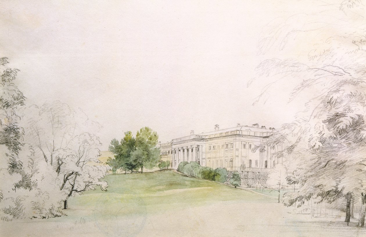 Razumovsky Palace (blyant og wc) av Rudolf von Alt