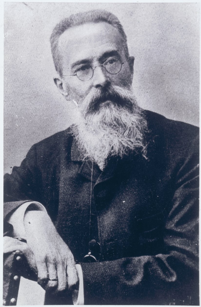 Portrett av Nikolai Andreievich Rimsky-Korsakov (1844-1908) av Russian Photographer