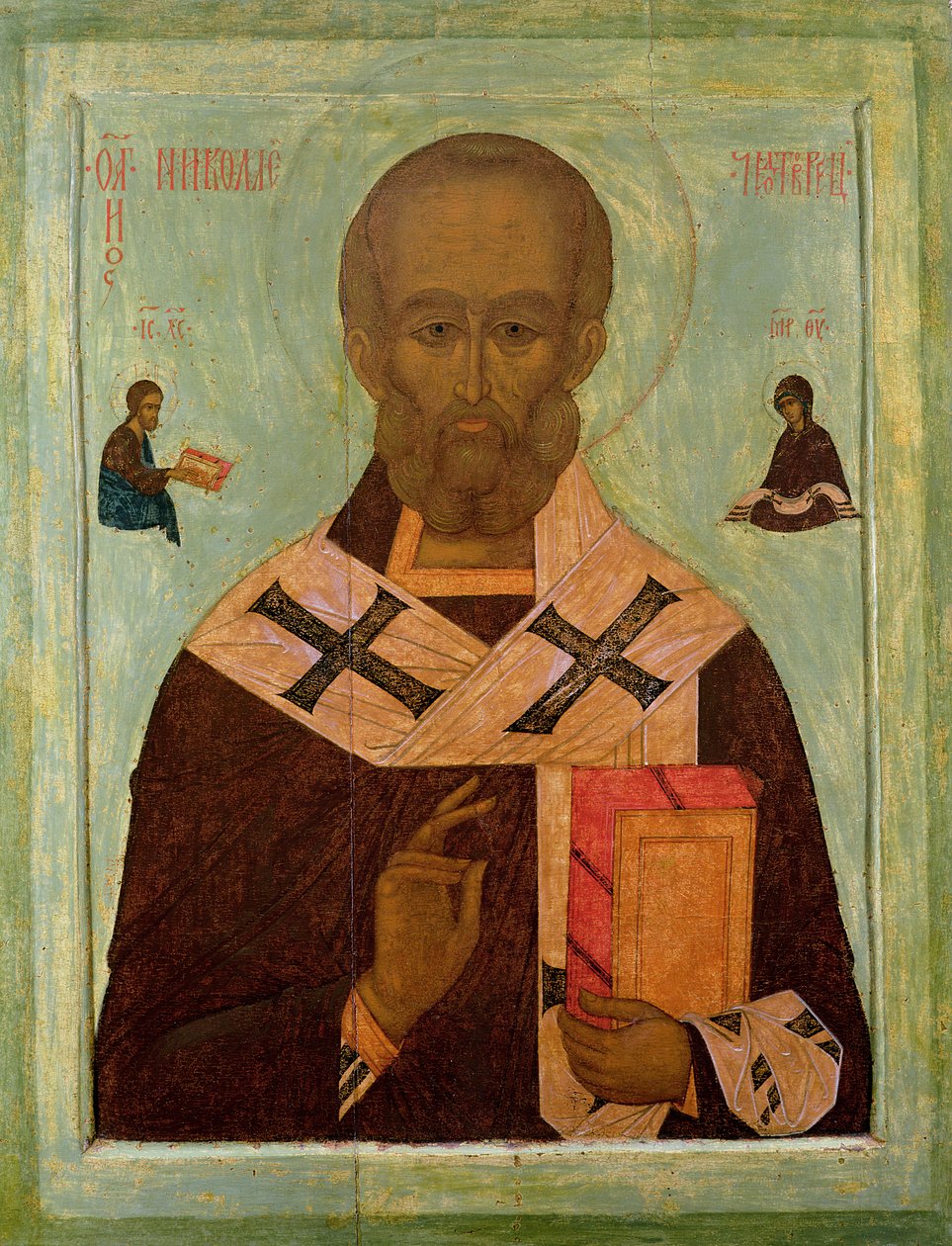 Ikon for St. Nicholas, russisk skole, 1500-tallet av Russian School