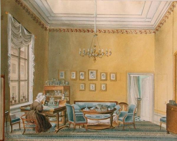 Interiør i Boratynskys hus i Moskva, 1830-årene av Russian School