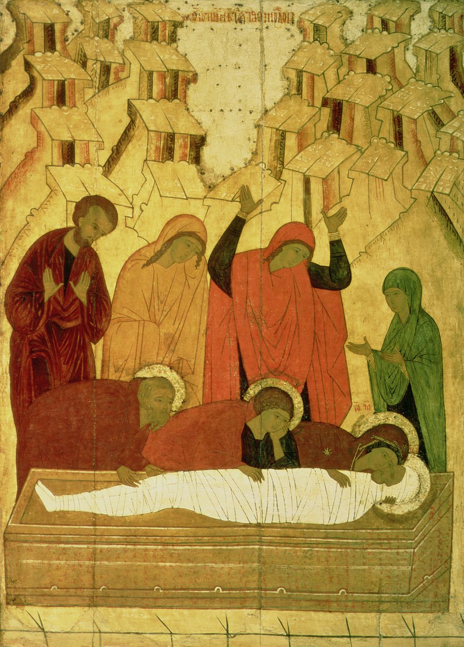 The Entombment (tempera på panel) av Russian School
