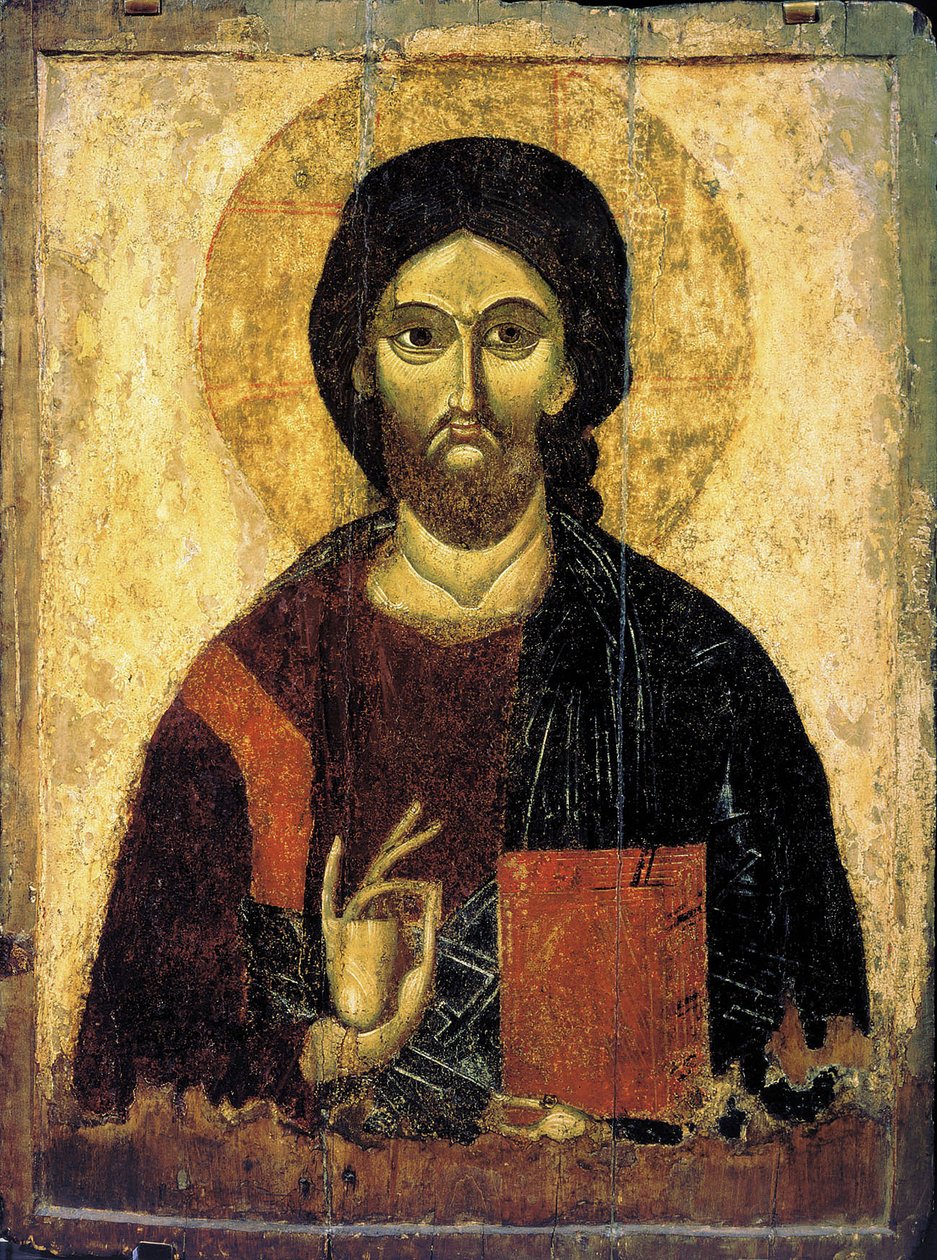 Christ Pantocrator, 1200-tallet. av Russian icon.