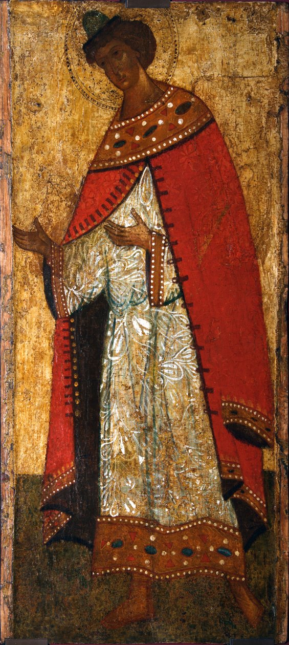 Saint Prince Gleb, 1400-tallet. av Russian icon.