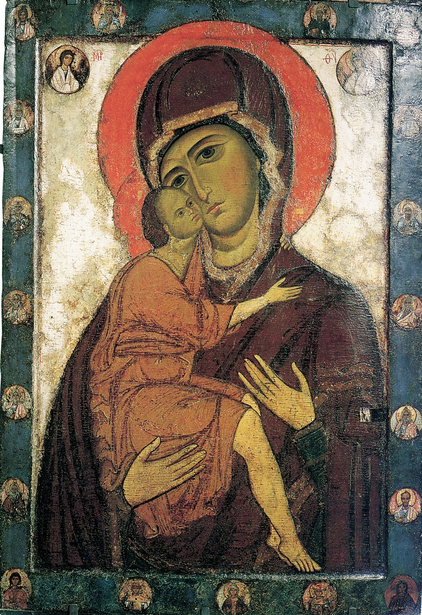 Jomfruen av Belozersk, tidlig på 1200-tallet. av Russian icon.