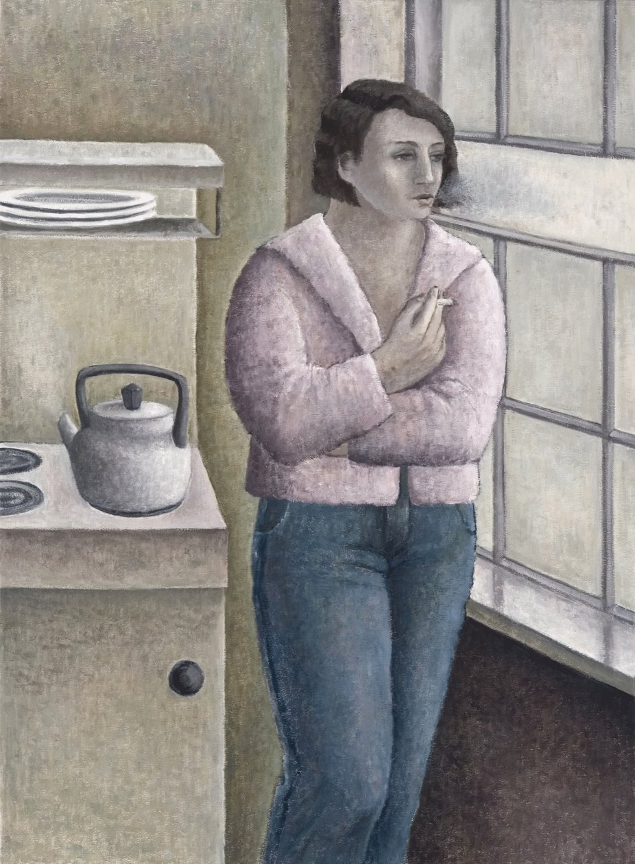 Kvinne som røyker, 1996 av Ruth Addinall