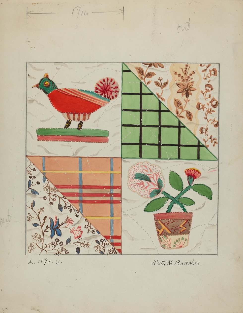 Applikasjonsdyne, ca. 1936. av Ruth M Barnes