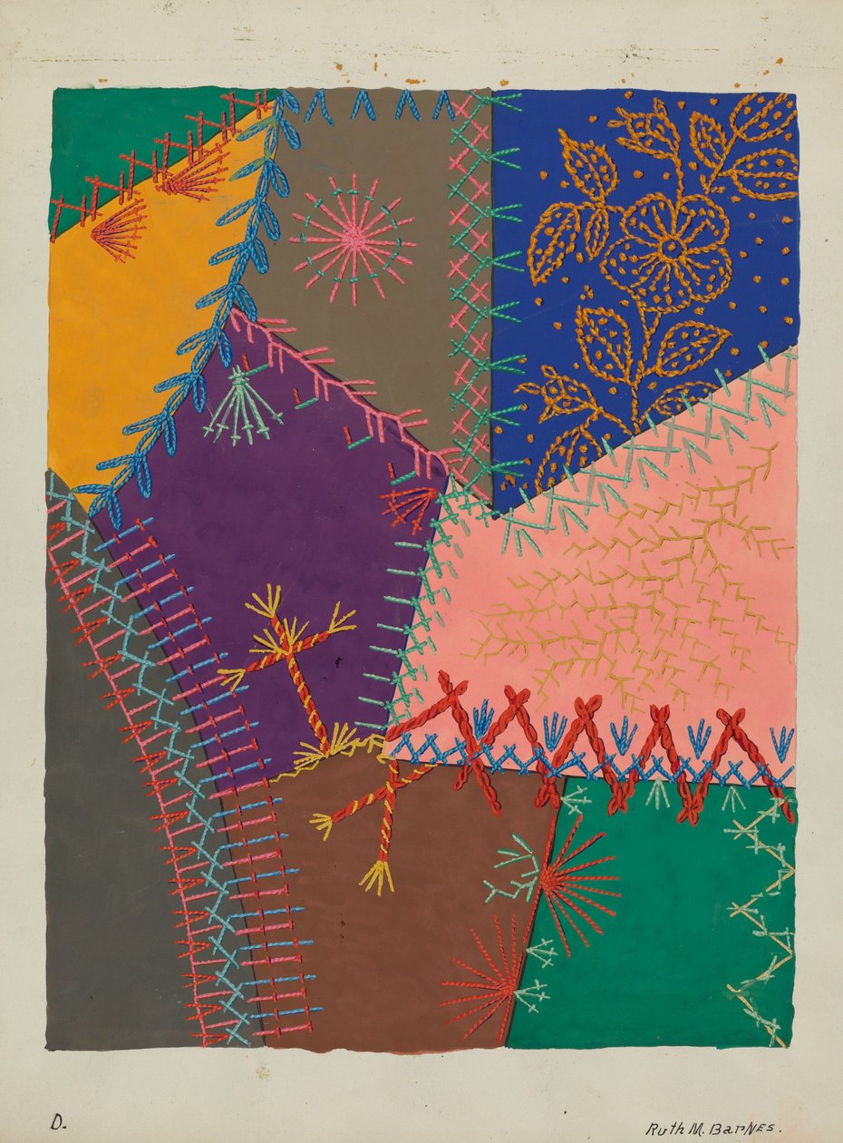Crazy Quilt Detail, ca. 1940. av Ruth M Barnes