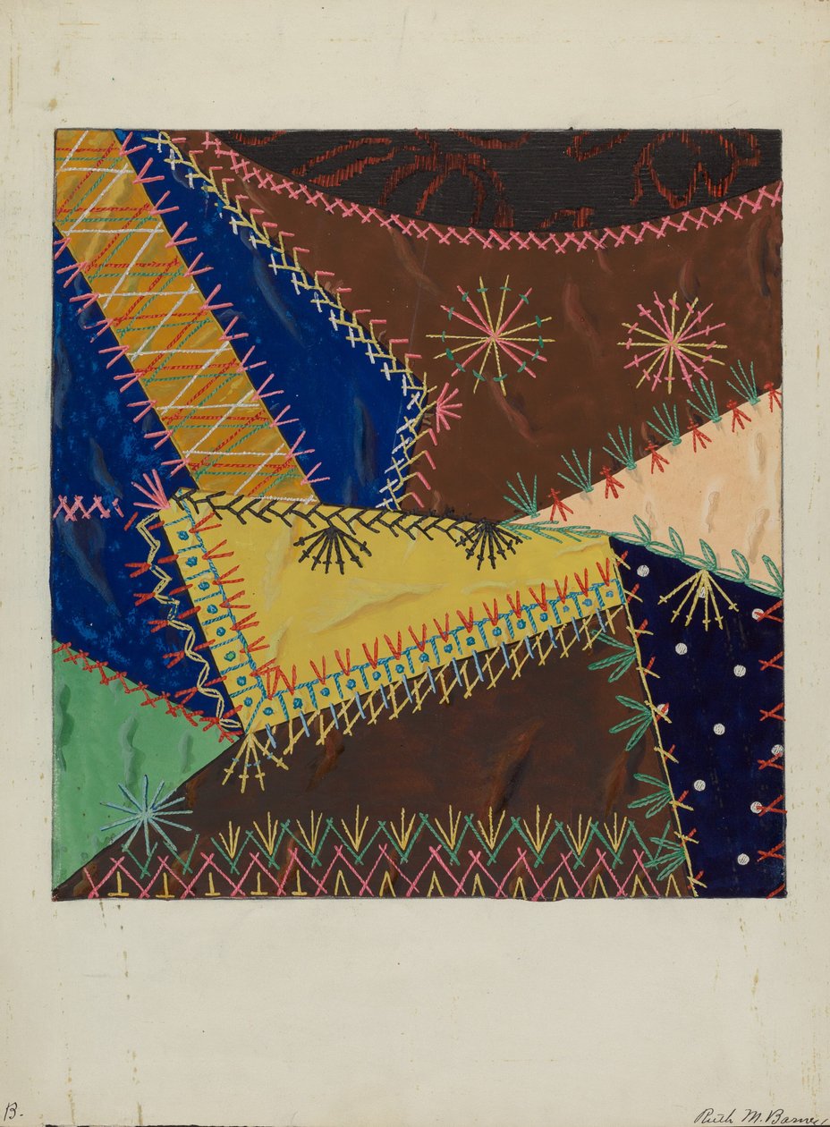 Crazy Quilt, ca. 1940. av Ruth M Barnes