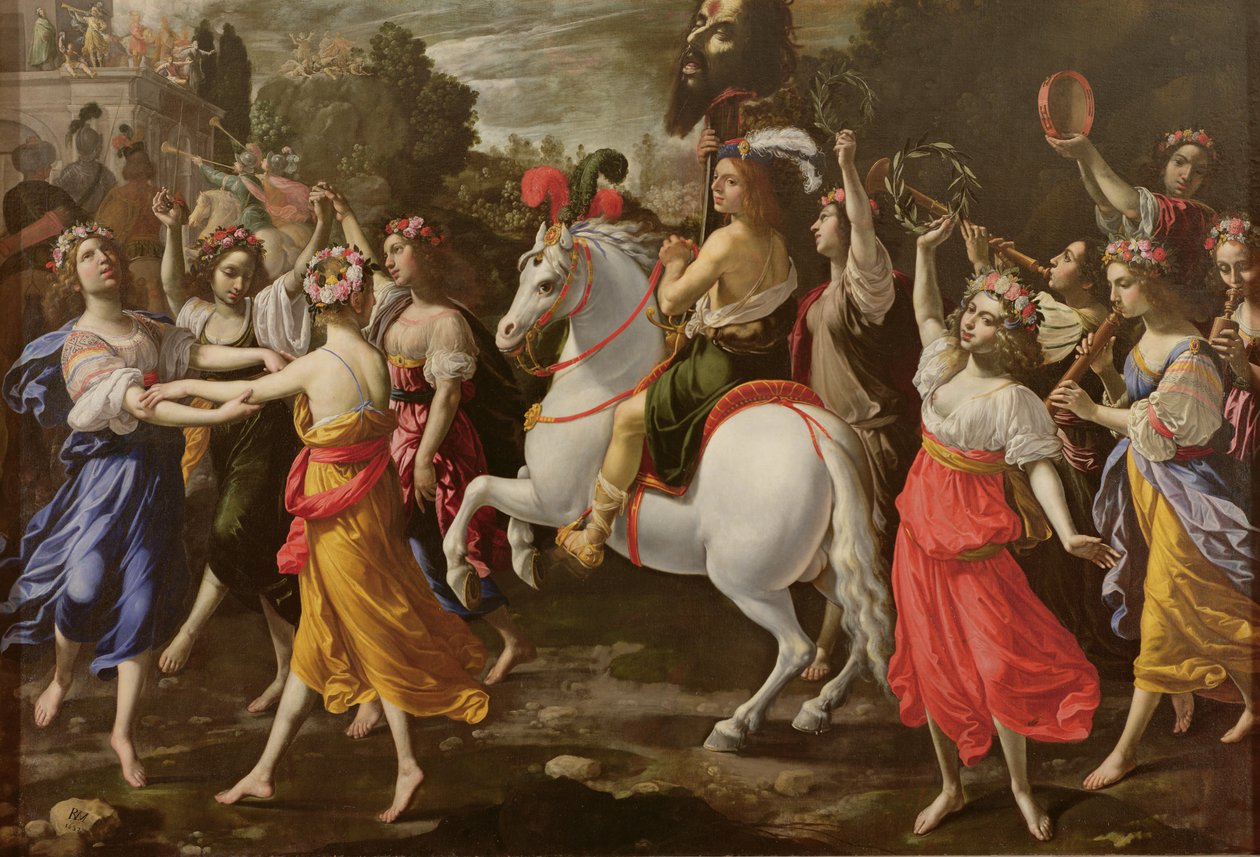 The Triumph of David (olje på lerret) av Rutilio Manetti