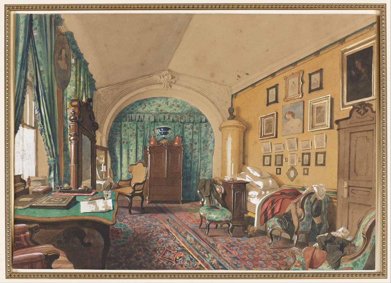 Interiør i en Mans Living Room av S. Tolstoi