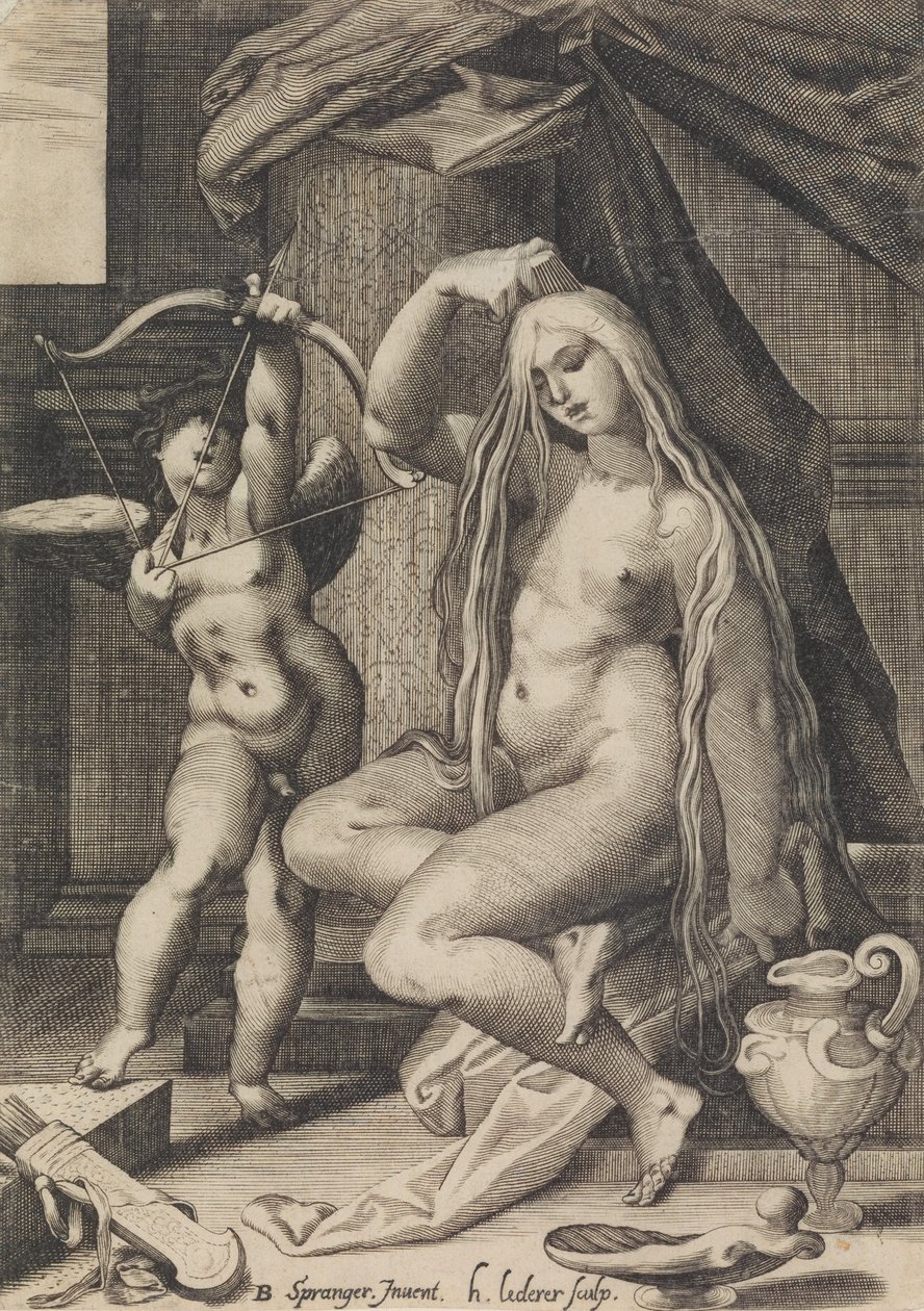 Venus og Amor, 1571-1650. av Sadeler
