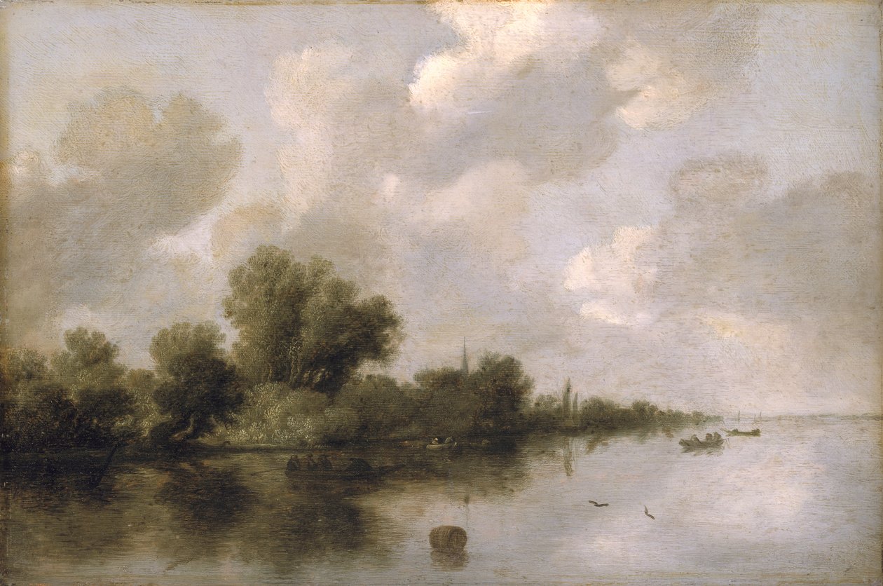 Elvelandskap, 1632 av Salomon van Ruisdael or Ruysdael