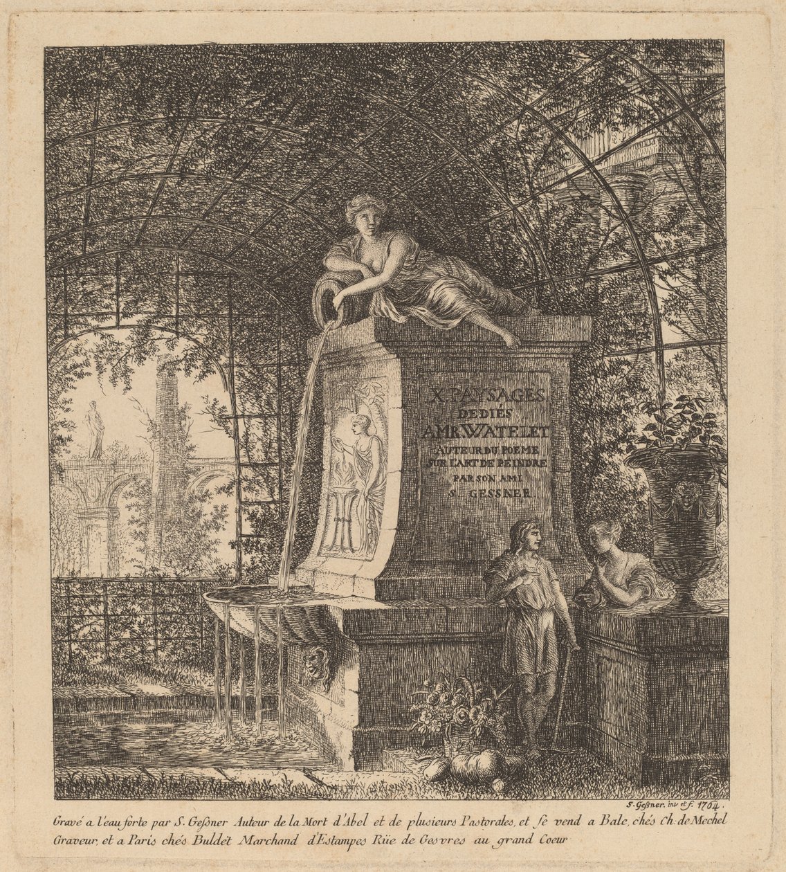 Fontene i et sommerhus, 1764. av Salomon Gessner