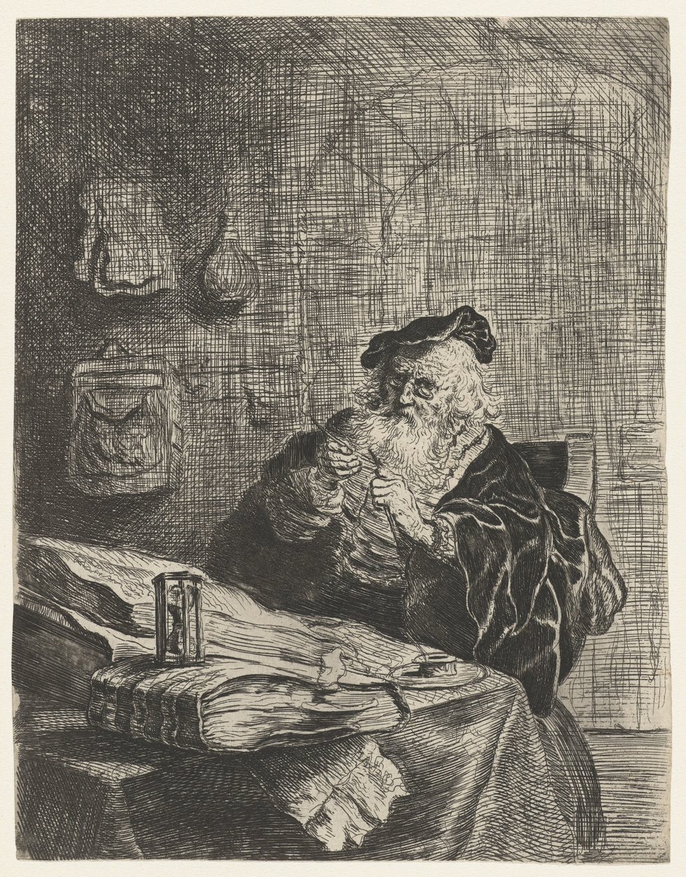 Mann med pennekniv av Salomon Koninck (attributed to)