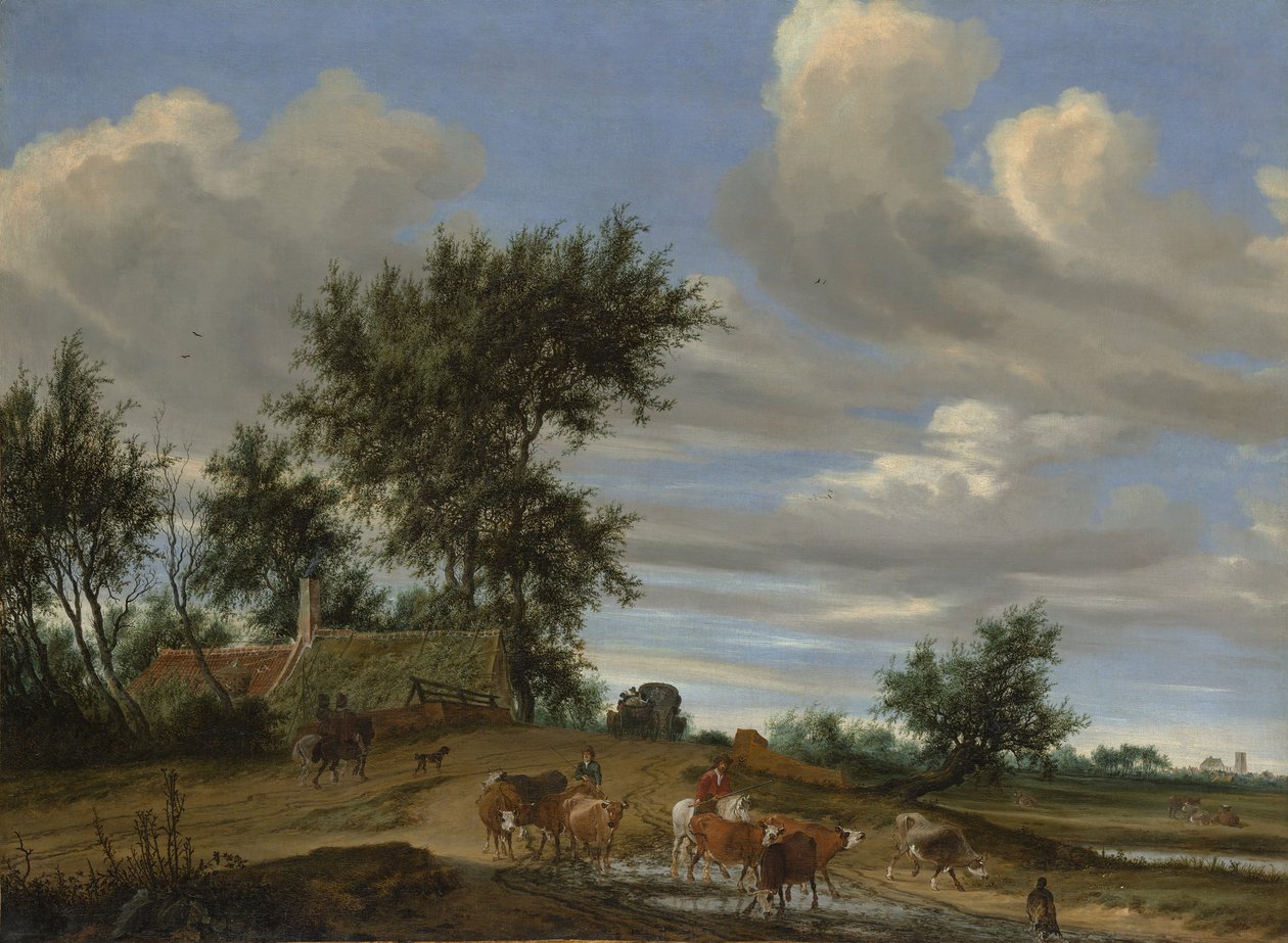 En landevei, 1648. av Salomon Ruysdael