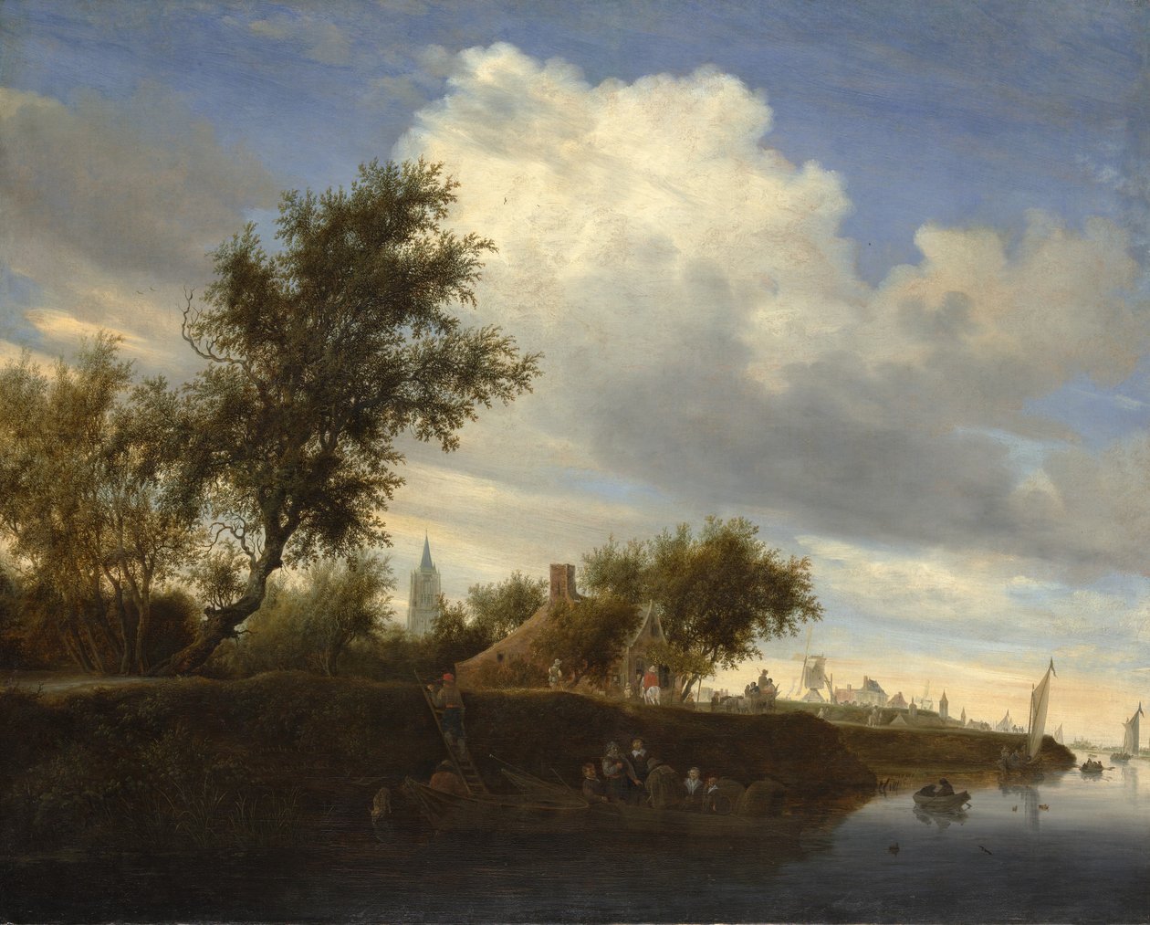 Ferge nær Gorinchem, 1646. av Salomon Ruysdael