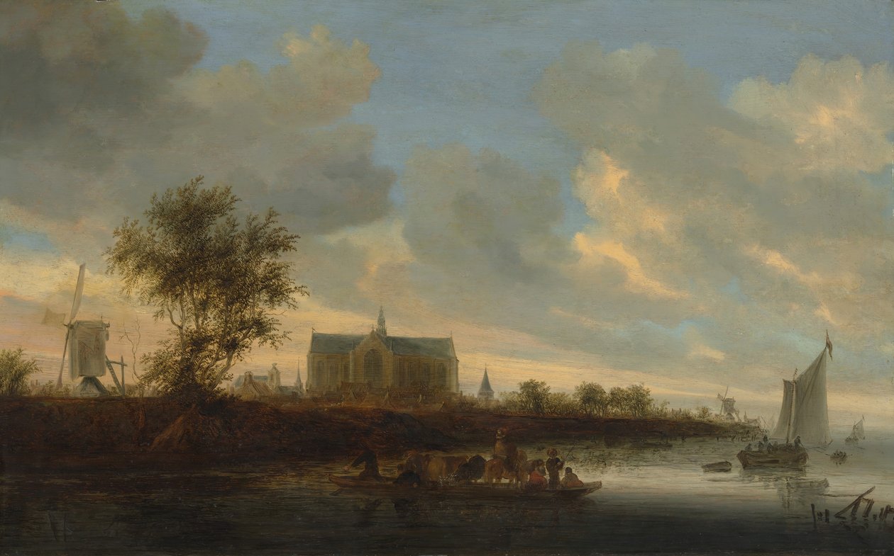 Utsikt over byen Alkmaar. av Salomon Ruysdael