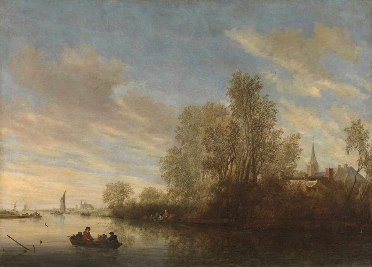 Elveutsikt nær Deventer av Salomon van Ruysdael