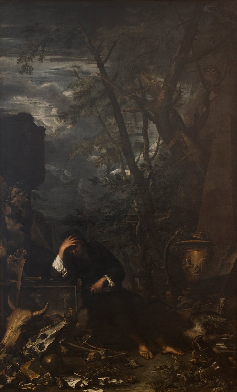 Democritus i meditasjon av Salvator Rosa