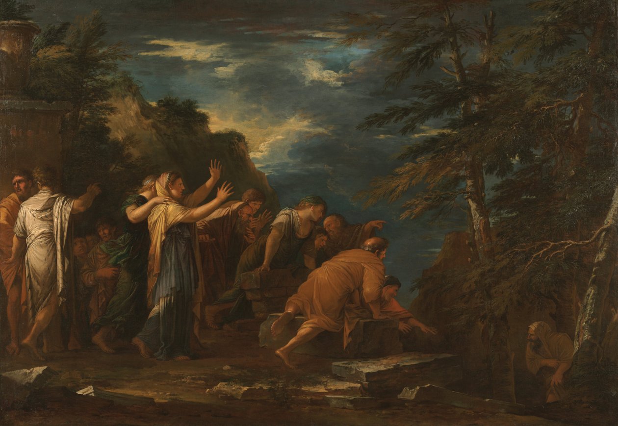 Pythagoras kommer fra underverdenen av Salvator Rosa