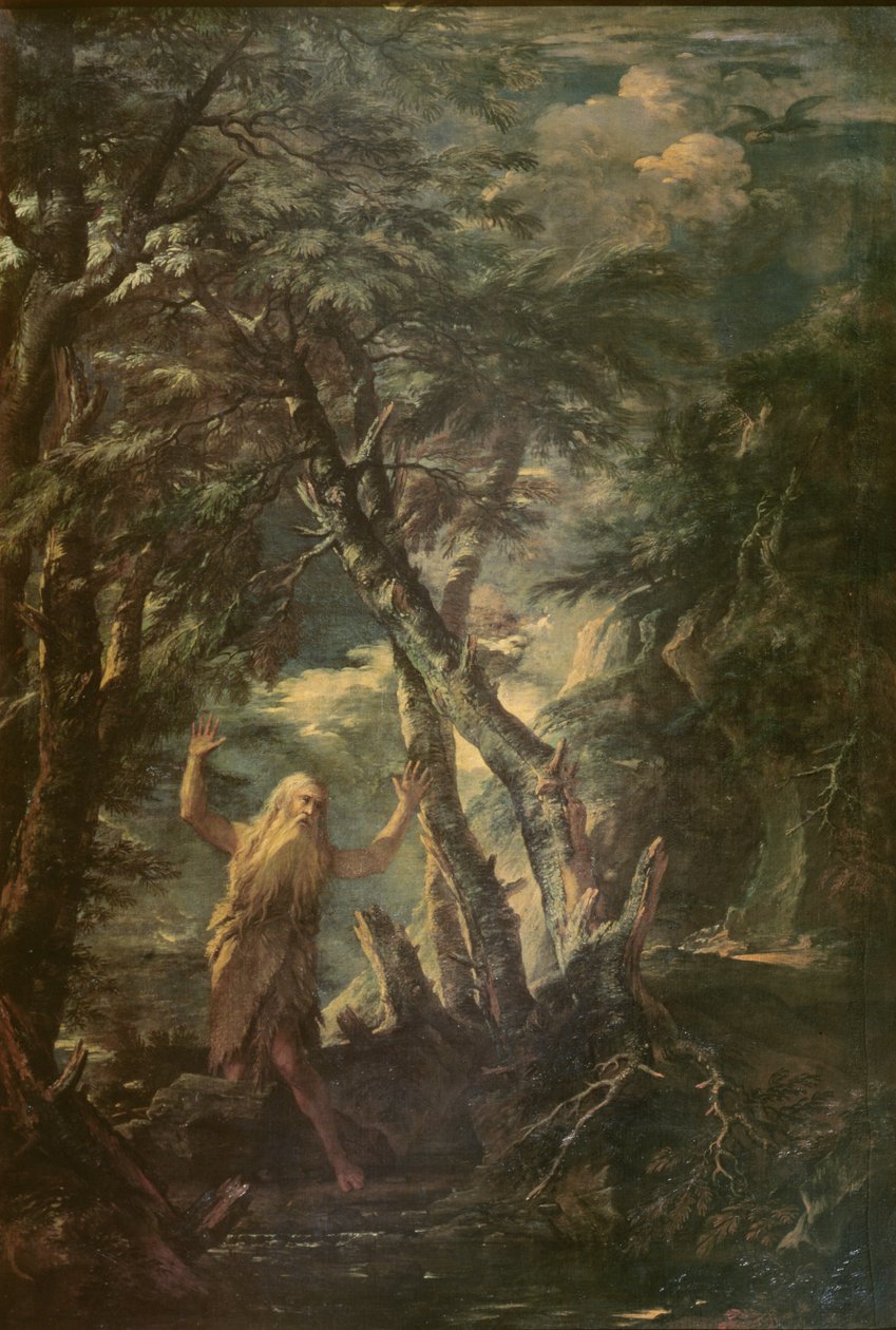 St. Paul av Theben (d.c.345) av Salvator Rosa
