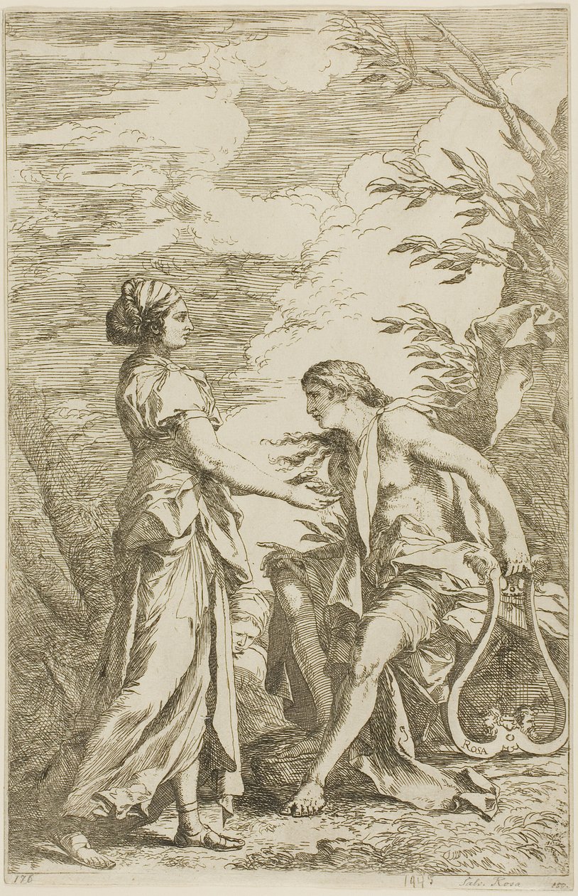 Apollo og Cumean Sybil av Salvator Rosa