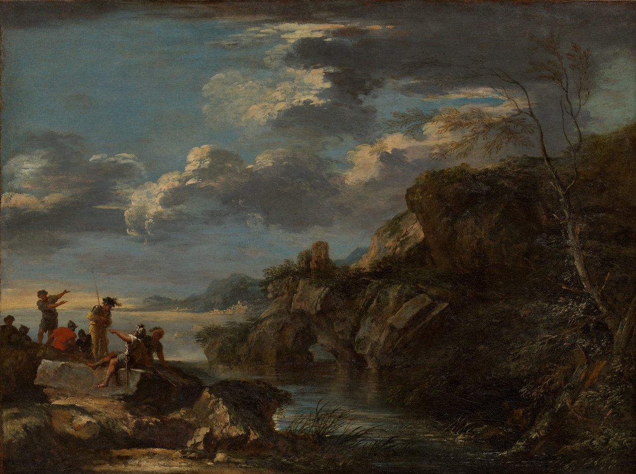 Banditter på en steinete kyst, 1655-60. av Salvator Rosa