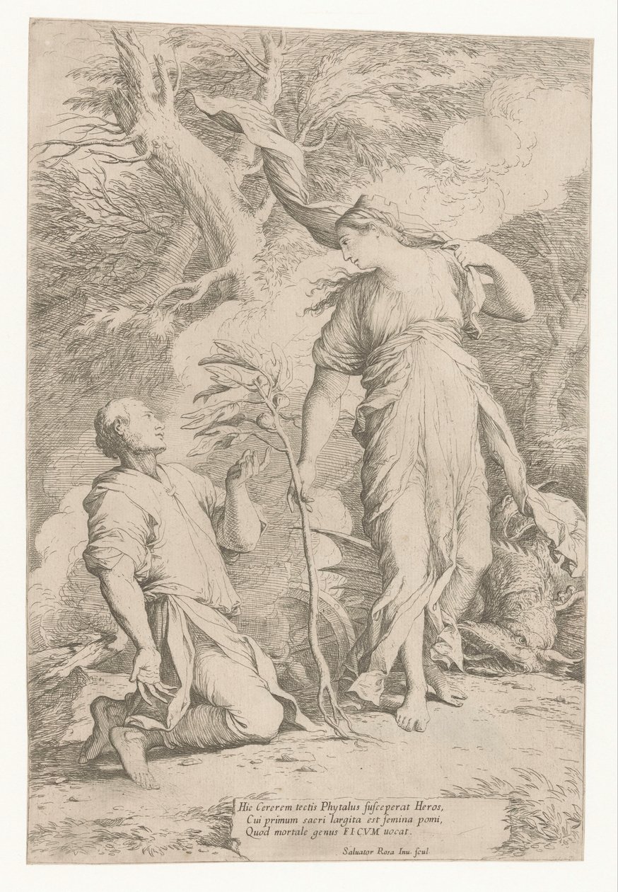 Ceres og Phytalus av Salvator Rosa