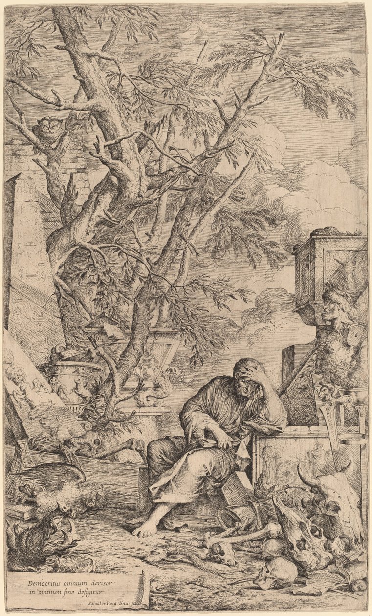 Demokrit i meditasjon av Salvator Rosa