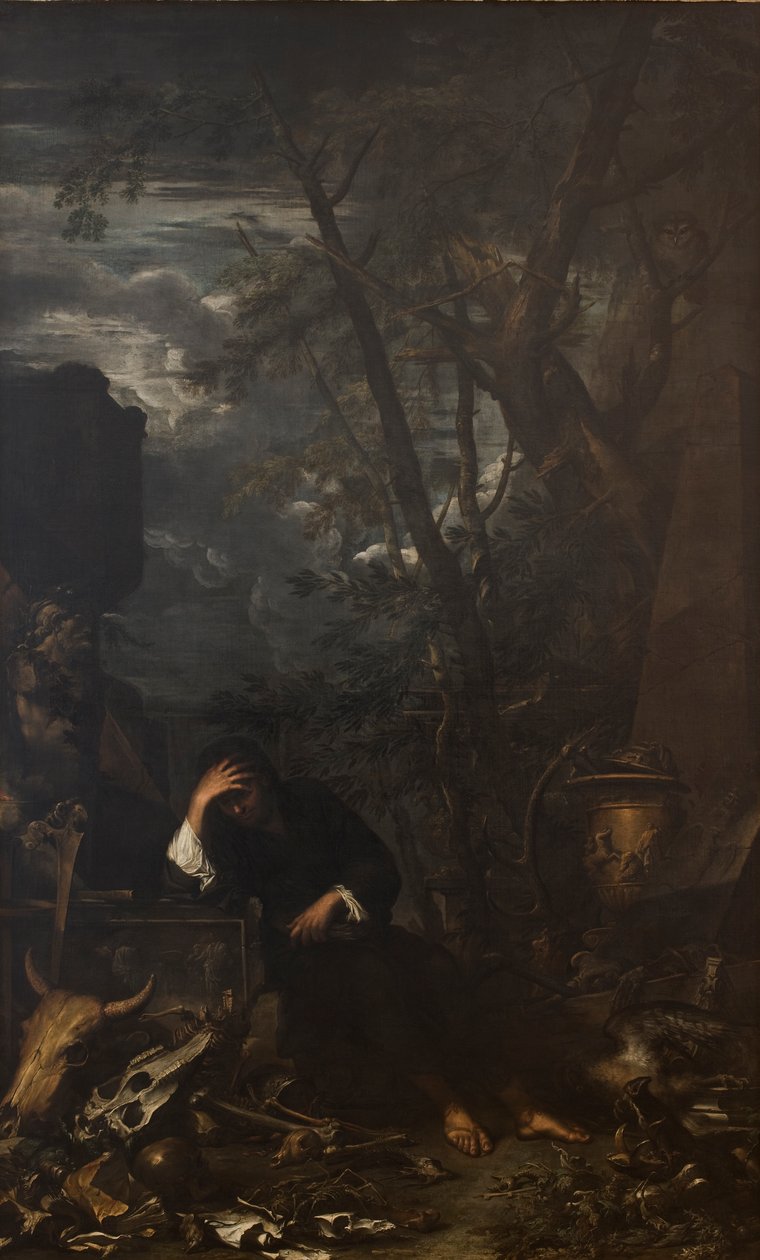 Demokritus i meditasjon av Salvator Rosa