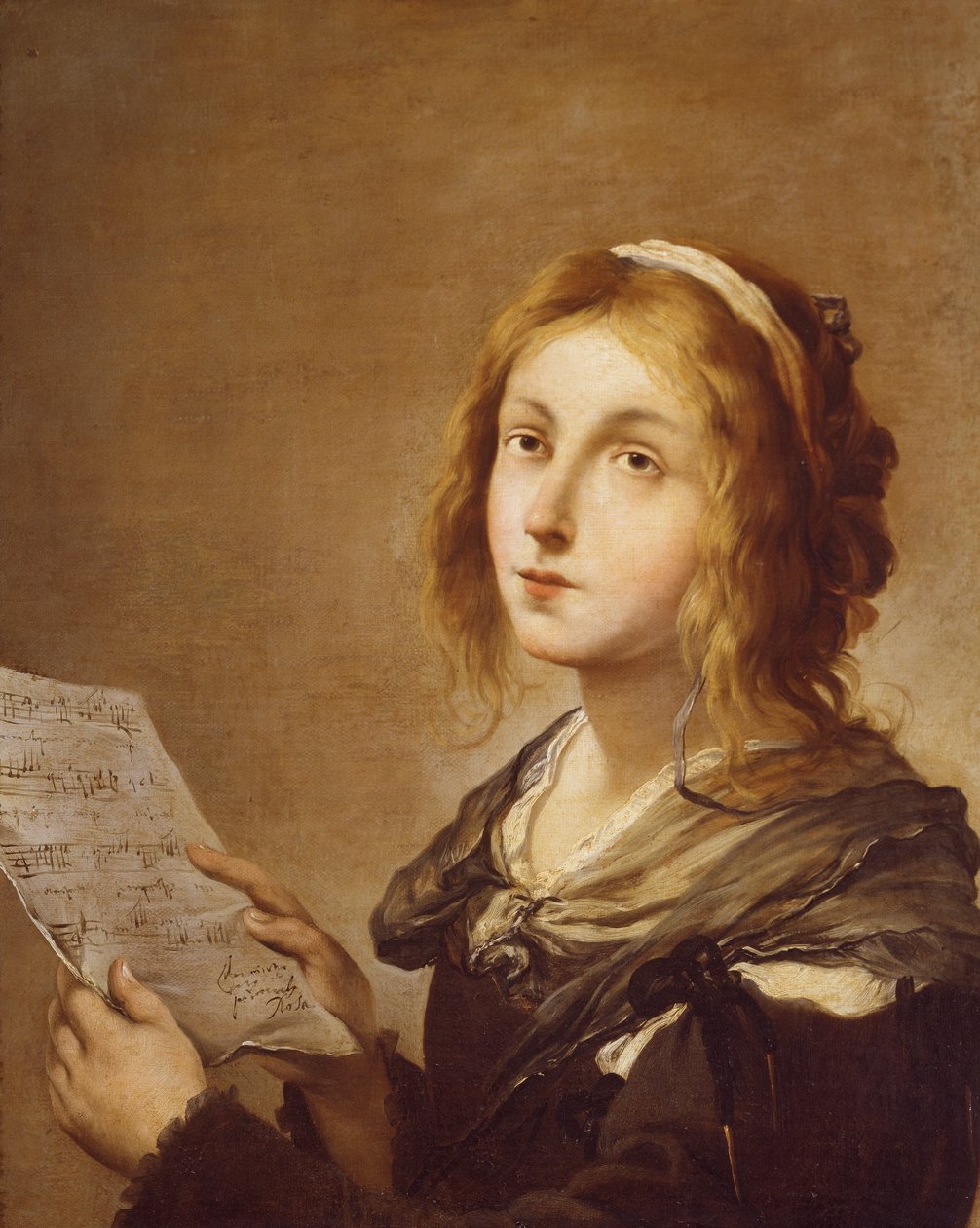 Musikk, av Carlo Rosa (1613-1678). av Salvator Rosa