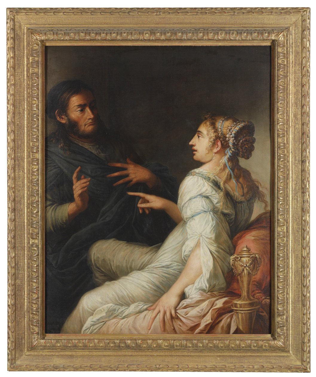 Phryne og Xenocrates av Salvator Rosa
