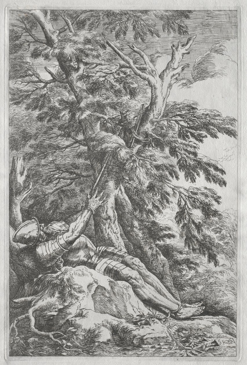 St. Vilhelm Eremitten, ca. 1662. av Salvator Rosa
