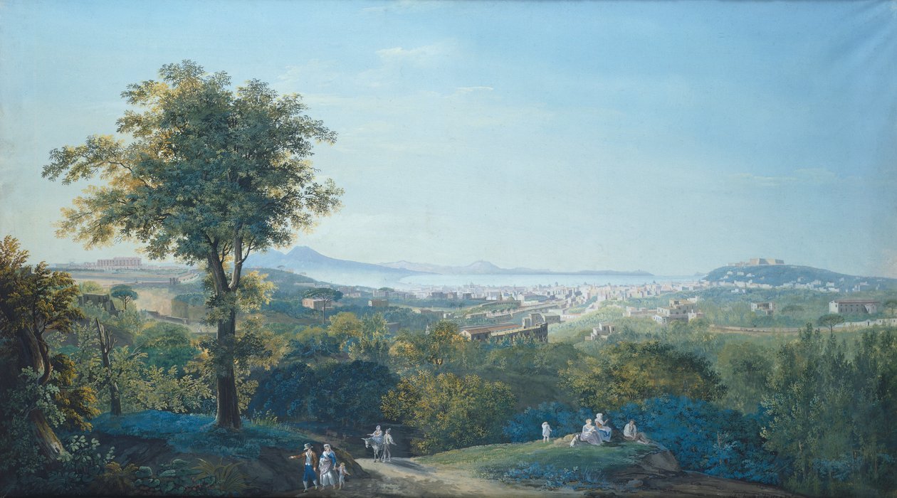 Napoli fra Capodimonte Scudillo (akvarell) av Salvatore Fergola